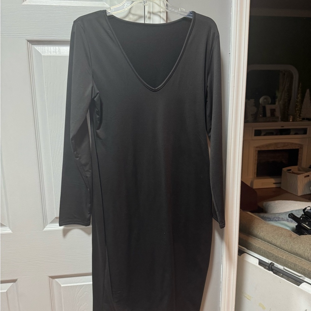 Chic Black Long Sleeve Dress